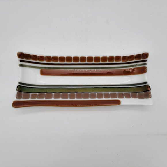 Fused Glass Rectangular Tray Plate - Picture 1 of 3